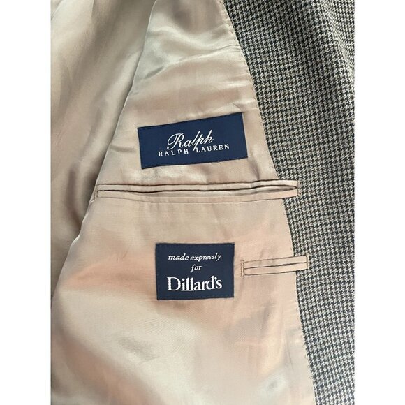 RALPH Lauren Silk Wool Blend Men's Sports‎ Jacket Blazer Brown Herringbone 44R - Picture 5 of 13